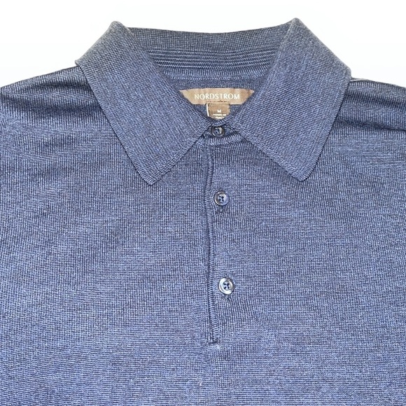 Nordstrom Men 100% Extra Fine Merino Wool Long Sleeve Sweater Shirt Size M - Picture 6 of 12